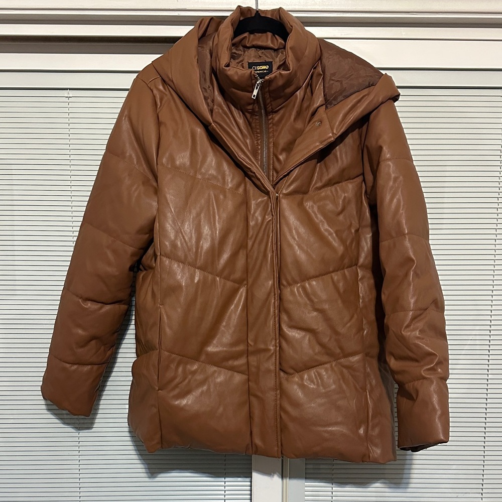 NWT Ci Sono Women's Tan Puffer Jacket